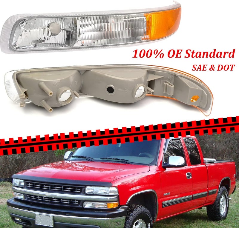 APSVE Pair of Turn Signal Light Parking Light Assembly Compatible with Chevy Models - 99-02 Silverado 00-06 Tahoe Suburban - Image 2